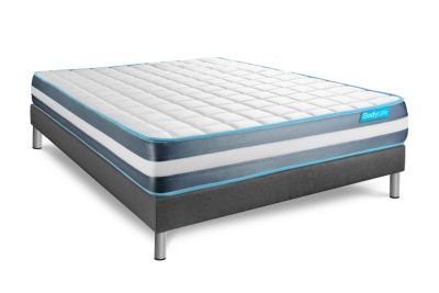 Pack sommier kit matelas  Mémoire de forme avec couette et oreillers