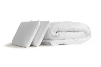 Pack sommier kit matelas  Mémoire de forme avec couette et oreillers