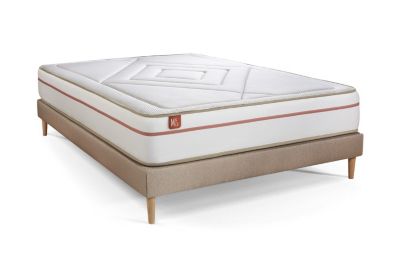 Pack sommier kit matelas  Mémoire de forme avec couette et oreillers