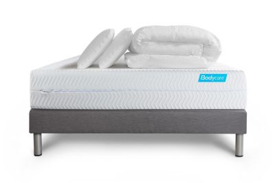 Pack sommier tapissier matelas  Mémoire de forme avec couette et oreillers