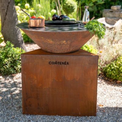 Pack Starter Brasero Corten 100 cm + Grille + Rebord