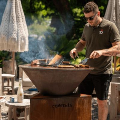 Pack Starter Brasero Corten 80 cm + Grille + Rebord