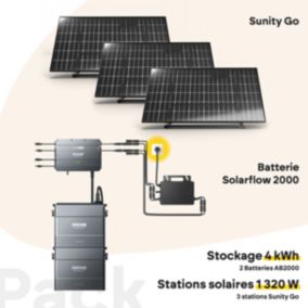 Pack SunityGo 1320W, Hub+2Batteries 2000