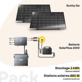 Pack SunityGo 880W, Hub + Batterie 2000