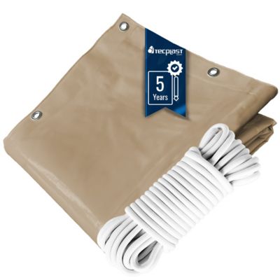 Pack TECPLAST Toile Pergola Beige foncé 3x4 m + Sandow Blanc 20m - Bâche Pergola prête à poser LP506PR Garantie 5 ans