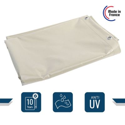 Pack TECPLAST Toile Pergola Ivoire 3x4 m + Sandow Blanc 20m - Bâche Pergola prête à poser XP640PR Garantie 10 ans