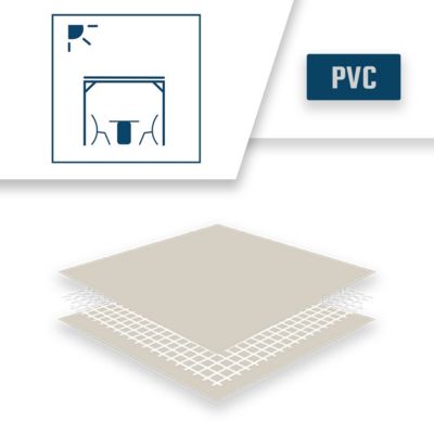 Pack TECPLAST Toile Pergola Ivoire 3x4 m + Sandow Ivoire 20m - Bâche Pergola prête à poser XP640PR Garantie 10 ans