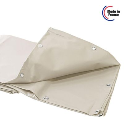 Pack TECPLAST Toile Pergola Ivoire 3x4 m + Sandow Ivoire 20m - Bâche Pergola XP680M2PR Garantie 15 ans - Protection Solaire