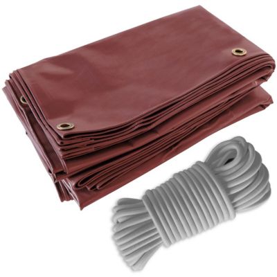 Pack TECPLAST Toile Pergola Rouge Bordeaux 3x4 m + Sandow Gris 20m - Bâche Pergola prête à poser LP506PR Garantie 5 ans