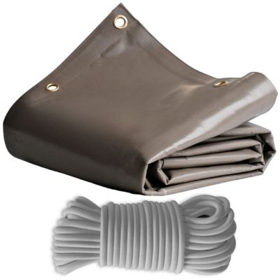 Pack TECPLAST Toile Pergola Taupe 3x4 m + Sandow Gris 20m - Bâche Pergola prête à poser LP640PR Garantie 8 ans