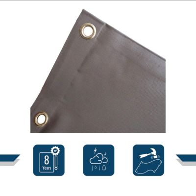 Pack TECPLAST Toile Pergola Taupe 3x4 m + Sandow Noir 20m - Bâche Pergola prête à poser LP640PR Garantie 8 ans