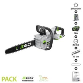 Pack tronconneuse electrique batterie 56v 5ah chargeur rapide Ego Power  guide Oregon 40 cm CS1614E-