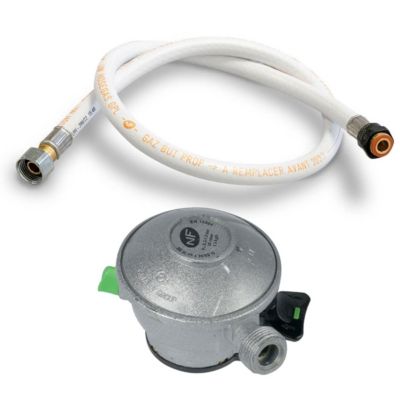 Pack Tuyau gaz souple 1.50 m + Détendeur Butane Quick-On Valve 20mm ANTARGAZ PRIMAGAZ TOTALGAZ FINAGAZ