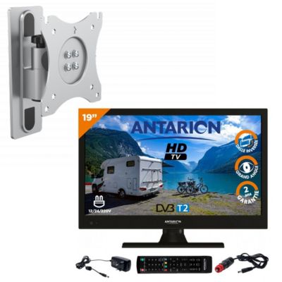 Pack  TV LED 18.5" 47cm Téléviseur HD 12V + Support TV ANTARION