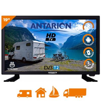 Support mural pour écran plat Antarion support tv camping car 180° bras en aluminium charge max