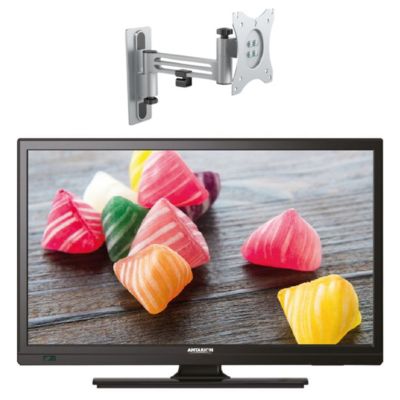 PACK  TV LED 18.5" 47cm Téléviseur HD Camping car 12V + Support TV 180 Charge max 15kg ANTARION