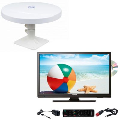 Pack  TV LED 18.5" 47cm Téléviseur HD DVD intégré + Antenne TNT Omnidirectionnelle ANTARION