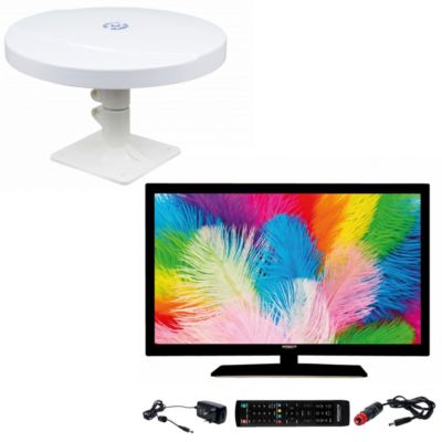 Pack  TV LED 21.5" 54cm Téléviseur FULL HD 12V + Antenne TNT Omnidirectionnelle ANTARION