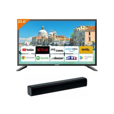 Pack TV LED 23.6" 60cm Téléviseur SMART TV 12V + Barre de Son 30W ANTARION — free download