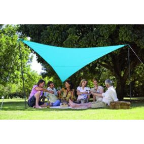 Pack voile d'ombrage triangulaire Camping Serenity 3,6m azur - JARDILINE - VK360 AZUR