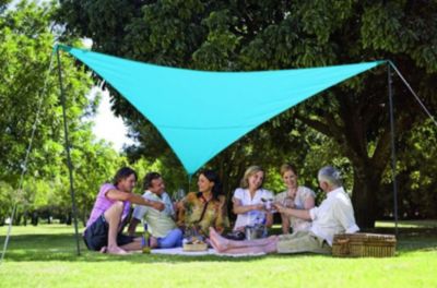 Pack voile d'ombrage triangulaire Camping Serenity 5m azur - JARDILINE - VK555 AZUR