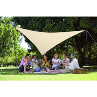 Pack voile d'ombrage triangulaire Camping Serenity 5m sable - JARDILINE - VK555 SABLE