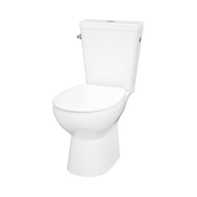 Pack WC à poser sans bord avec abattant déclipsable et frein de chute, sortie horizontale, NF, GoodHome Tasi