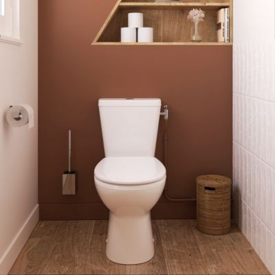 Pack WC à poser sans bord avec abattant déclipsable et frein de chute, sortie horizontale, NF, GoodHome Tasi