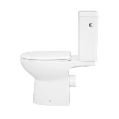 Pack WC à poser sans bord avec abattant déclipsable et frein de chute, sortie horizontale, NF, GoodHome Tasi