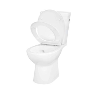 Pack WC à poser sans bord avec abattant déclipsable et frein de chute, sortie horizontale, NF, GoodHome Tasi