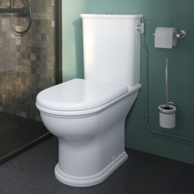 Pack WC à poser sans bride à sortie horizontale avec abattant déclipsable et frein de chute, GoodHome Endell
