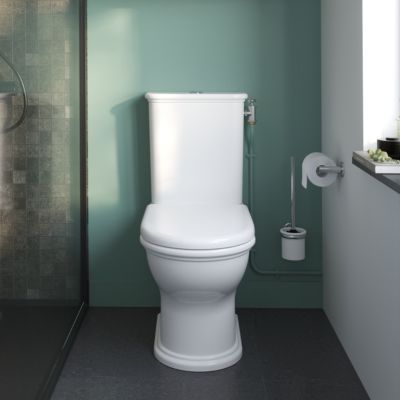 Pack WC à poser sans bride à sortie horizontale avec abattant déclipsable et frein de chute, GoodHome Endell