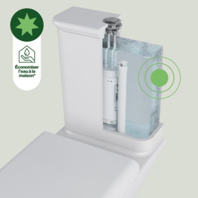 Pack WC à poser sans bride à sortie horizontale avec abattant déclipsable et frein de chute, GoodHome Endell