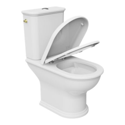 Pack WC à poser sans bride à sortie horizontale avec abattant déclipsable et frein de chute, GoodHome Endell
