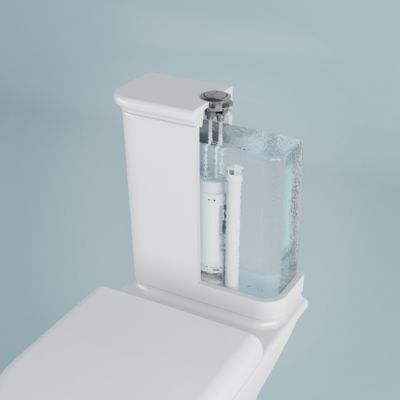 Pack WC à poser sans bride à sortie horizontale avec abattant déclipsable et frein de chute, GoodHome Endell
