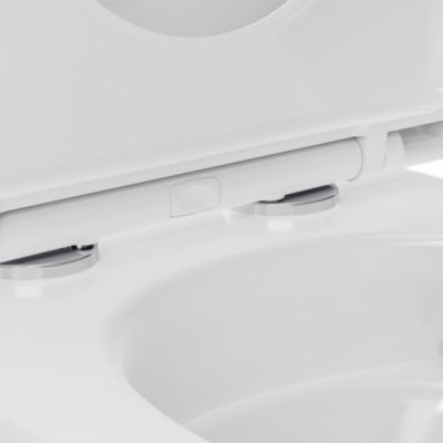 Pack WC à poser sans bride à sortie horizontale avec abattant déclipsable et frein de chute, GoodHome Endell