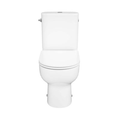 Pack WC à poser sans bride avec abattant déclipsable et frein de chute, sortie horizontale, blanc, effet vortex, GoodHome Cavally