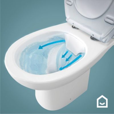 Pack WC à poser sans bride avec abattant déclipsable et frein de chute, sortie verticale, NF, GoodHome Tasi