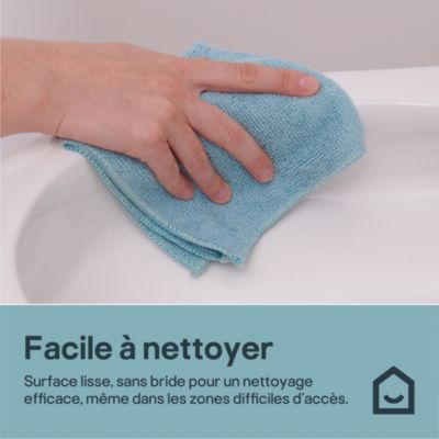 Pack WC à poser sans bride avec abattant déclipsable et frein de chute, sortie verticale, NF, GoodHome Tasi
