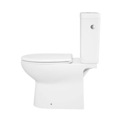 Pack WC à poser sans bride avec abattant déclipsable et frein de chute, sortie verticale, NF, GoodHome Tasi