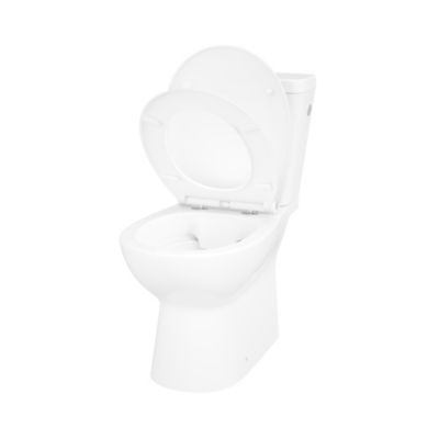 Pack WC à poser sans bride avec abattant déclipsable et frein de chute, sortie verticale, NF, GoodHome Tasi