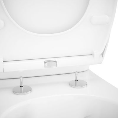 Pack WC à poser sans bride avec abattant déclipsable et frein de chute, sortie verticale, NF, GoodHome Tasi