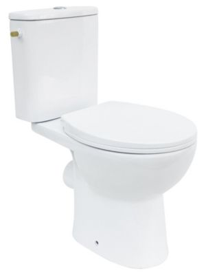 Pack WC à poser, sans bride, céramique blanche, Ondly