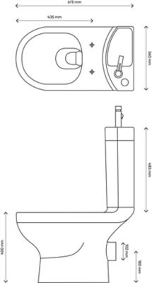 Pack WC à poser sans bride + lave-mains sortie horizontale GoodHome Cavally