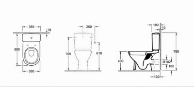 Pack WC à poser sans bride sortie horizontale Villeroy & Boch Direct Flush NF
