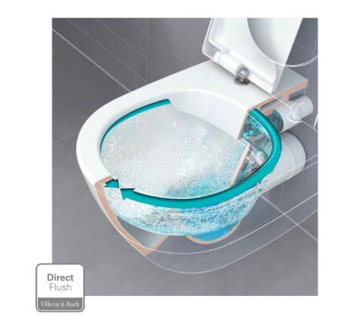 Pack WC à poser sans bride sortie horizontale Villeroy & Boch Direct Flush NF