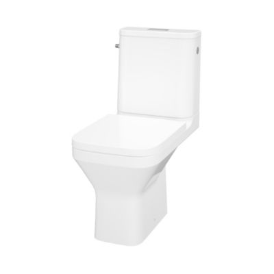Pack WC à poser sans bride vortex avec abattant déclipsable et frein de chute, sortie horizontale, GoodHome Teesta