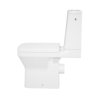 Pack WC à poser sans bride vortex avec abattant déclipsable et frein de chute, sortie horizontale, GoodHome Teesta