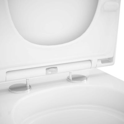 Pack WC à poser sans bride vortex avec abattant déclipsable et frein de chute, sortie horizontale, GoodHome Teesta
