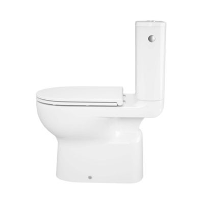 Pack WC à poser sans bride vortex avec abattant déclipsable et frein de chute, sortie verticale, GoodHome Cavally